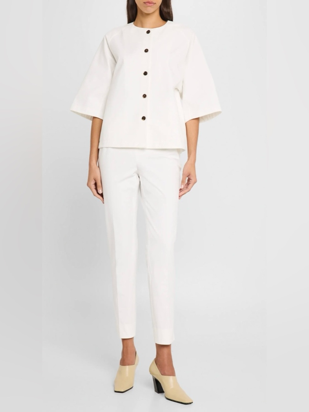 Lafayette 148 Stanton Pants White Ankle Women’s Sz 12 Dress Work Trousers